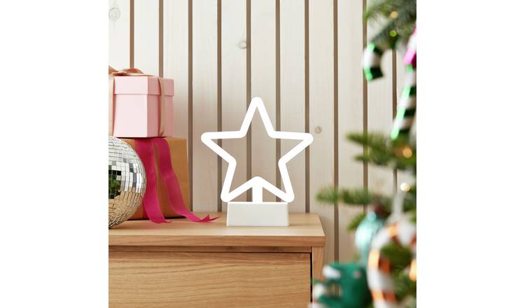 Argos Home Battery Neon Effect Star Shaped Christmas Light