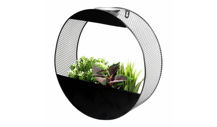 Streetwize Garden 35cm Metal Black Solar Wall Planter