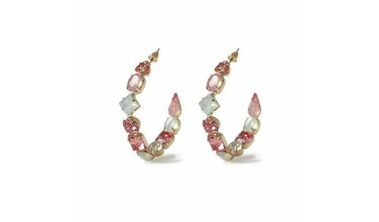 Freedom Multi Gem Stone Hoop Earrings