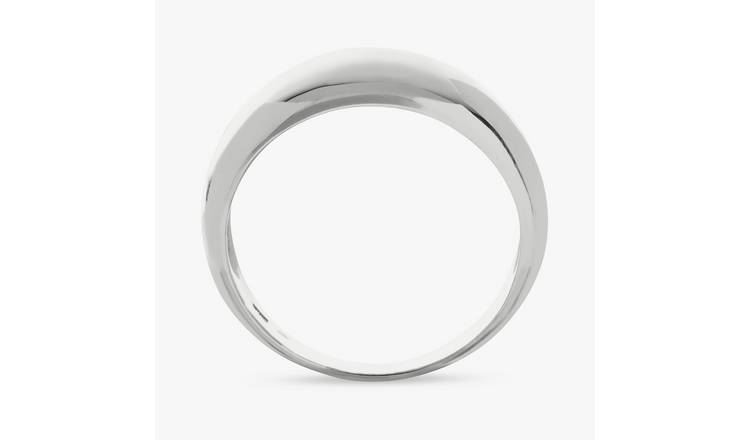 Revere Sterling Silver Plain Tapered Dome Ring - Large