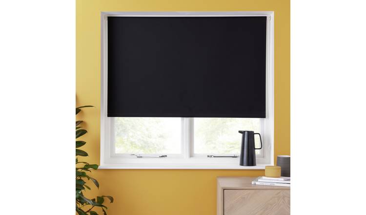 Argos Home Blackout Black Roller Blind - 120cm