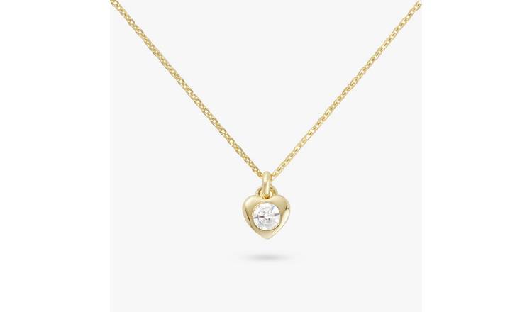 Revere 9ct Gold Plated Single Heart Pendant Necklace