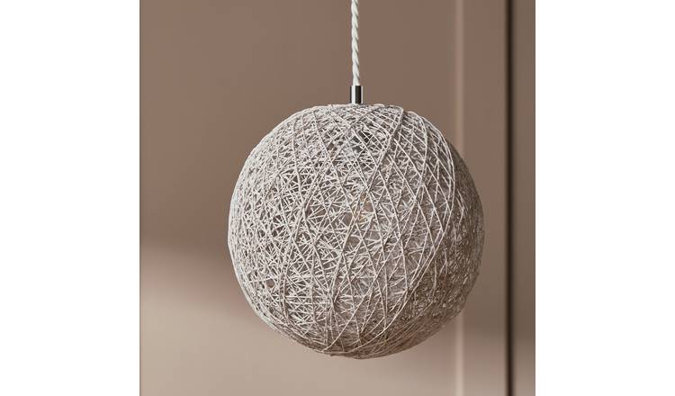 Argos Home White Hemp Ball Easy Fit Lampshade - 24.5cm