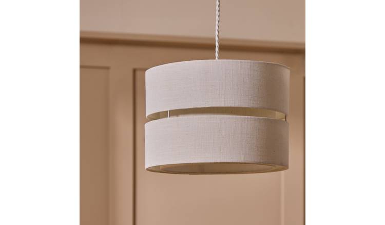 Argos Home Natural Fabric 2 Tier Easy Fit Lampshade - 30cm