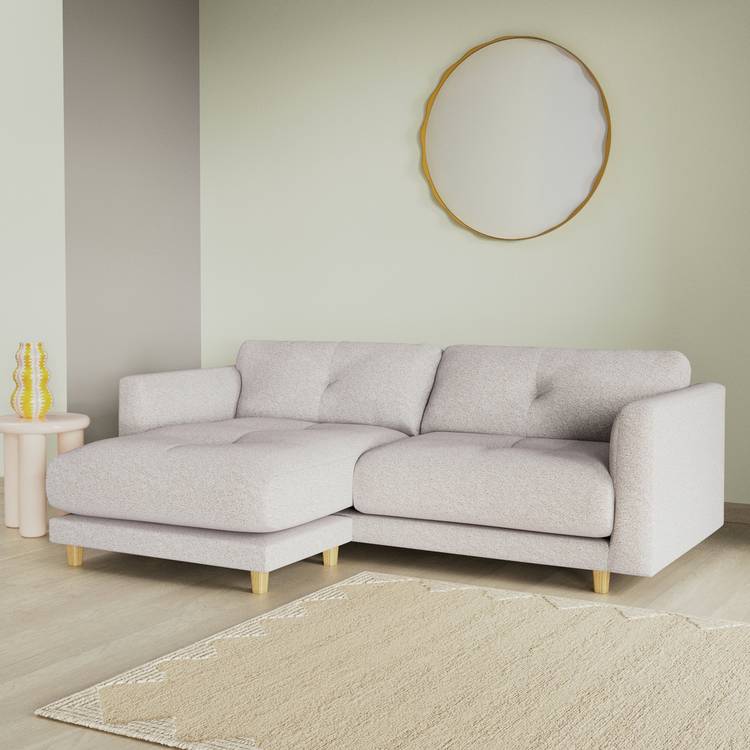 Habitat Emely Reversible Chaise Sofa - Natural - Ash Leg 0