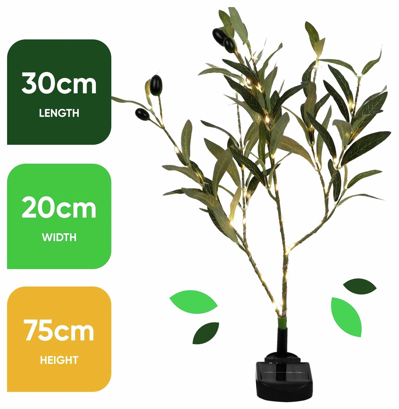 Buy Streetwize Garden White Olive Tree Solar Lights - Pack of 2