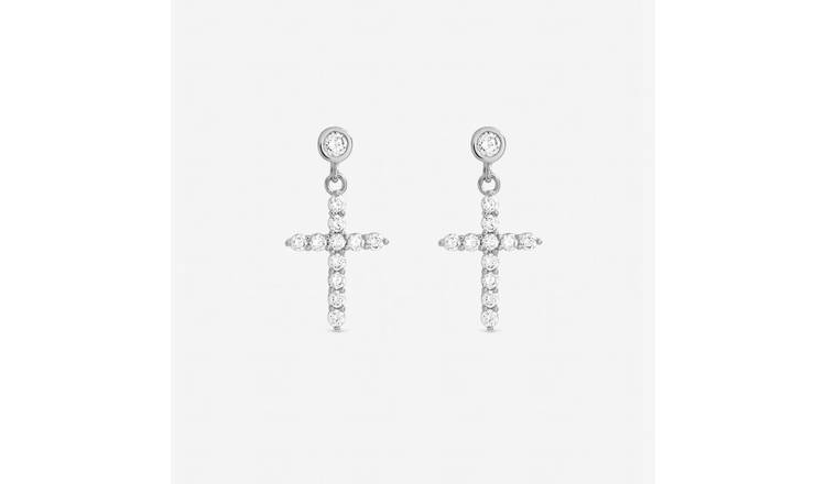 Jon Richard Rhodium Plated Cubic Zirconia Earrings