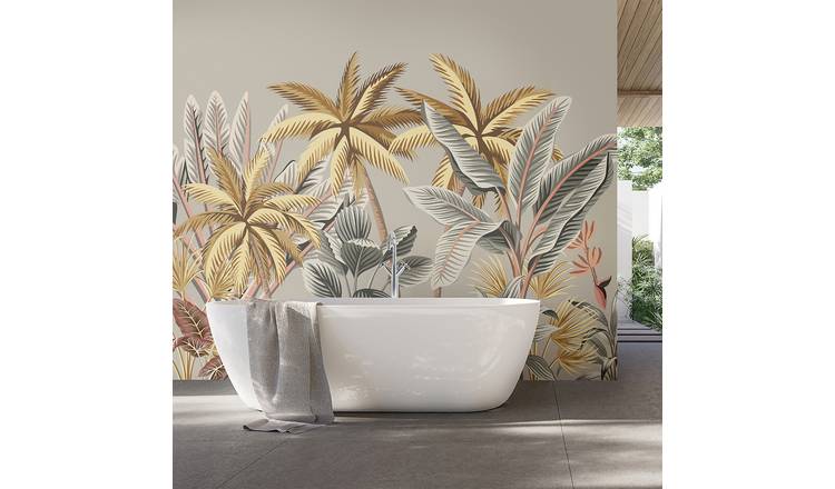 Origin Murals Tropical Palm Trees Grey Wall Mural