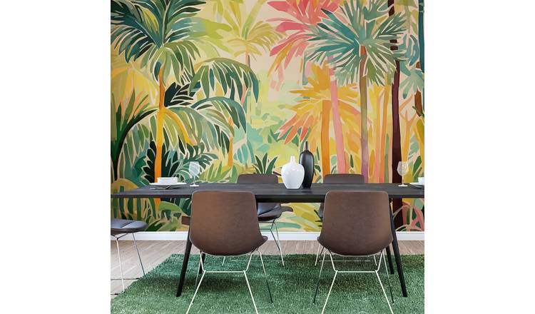 Origin Murals Pretty Palms Emerald Green Wall Mural