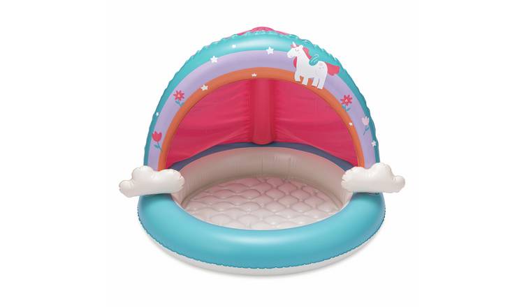 Chad Valley 4ft Unicorn Themed Shaded Kids Paddling Pool 28L