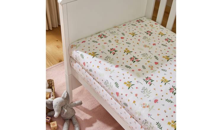 Habitat Nursery Cotton Floral Twin Pack Fitted Sheet - Crib