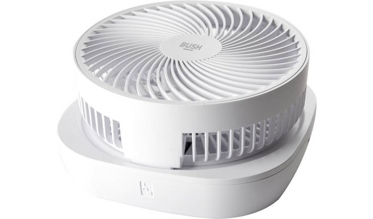 Bush Rechargeable and Foldable White Pedestal Fan - 8 Inch
