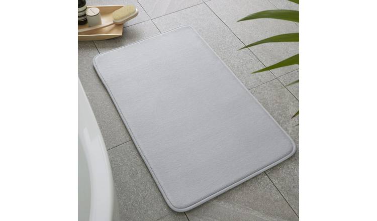 Catherine Lansfield Silver Memory Foam Bath Mat - 50x80cm