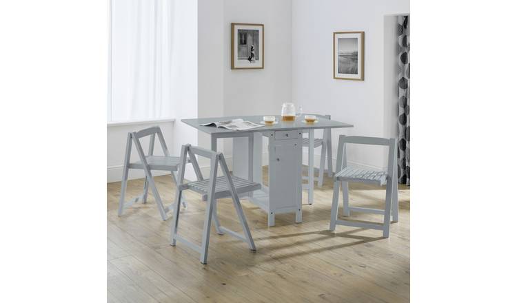 Julian Bowen Savoy Dining Table & 4 Chairs - Grey