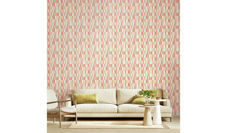 Hoopla Walls Building Blocks Coral Mix Wallpaper
