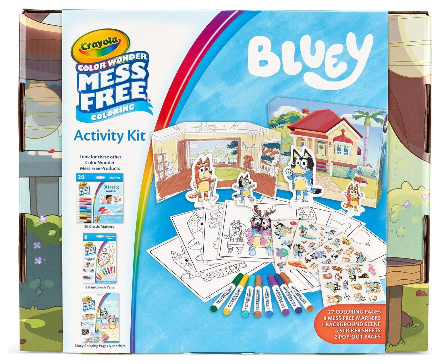 CRAYOLA - Color Wonder, Kit de coloriage avec 18 pages à colorier et 4 marqueurs Bluey, activité créative pour enfants, âge 3, 4 et 5 ans