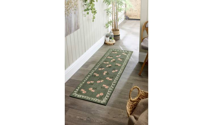 My Mat Home in Bloom Green Runner - 50x150cm