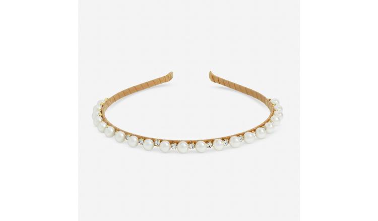 Jon Richard Gold Plated Pearl And Crystal Headband