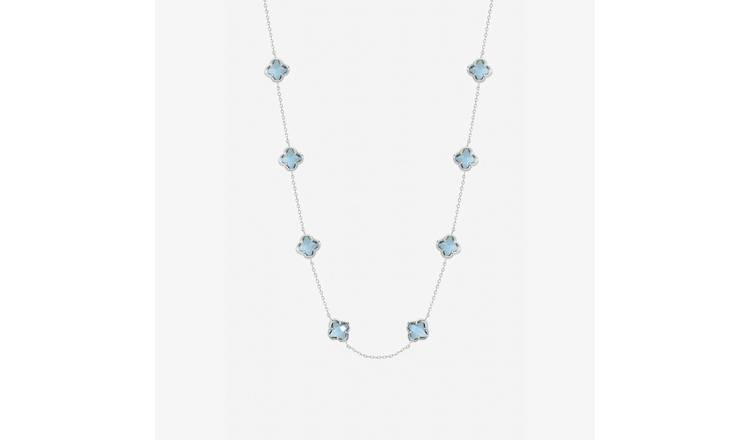 Inicio Sterling Silver Sapphire Clover Necklace