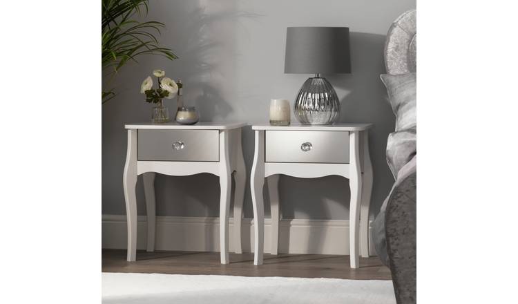 Buy Argos Home Amelie 2 Mirrored Bedside Tables Set White Bedside Tables Argos