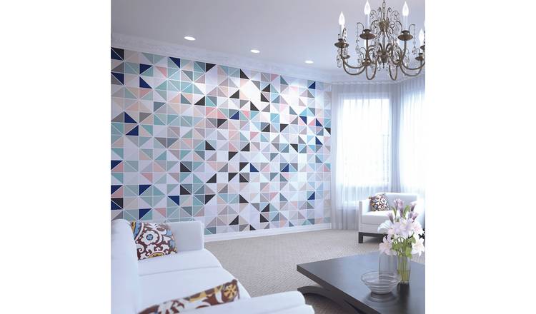 Origin Murals Geometry Blush and Jade Wall Mural