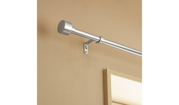 Argos Home Extendable Metal Stud Stainless Steel Curtain Pole - 120 - 210cm