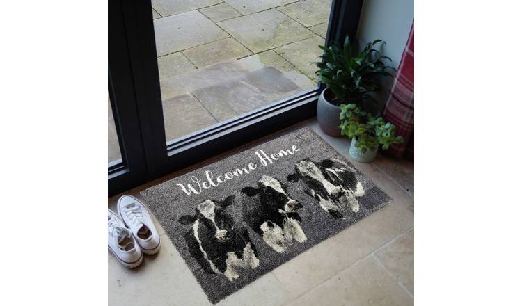 Bree Merryn Welcome Home Cow Grey Doormat - 50x75cm