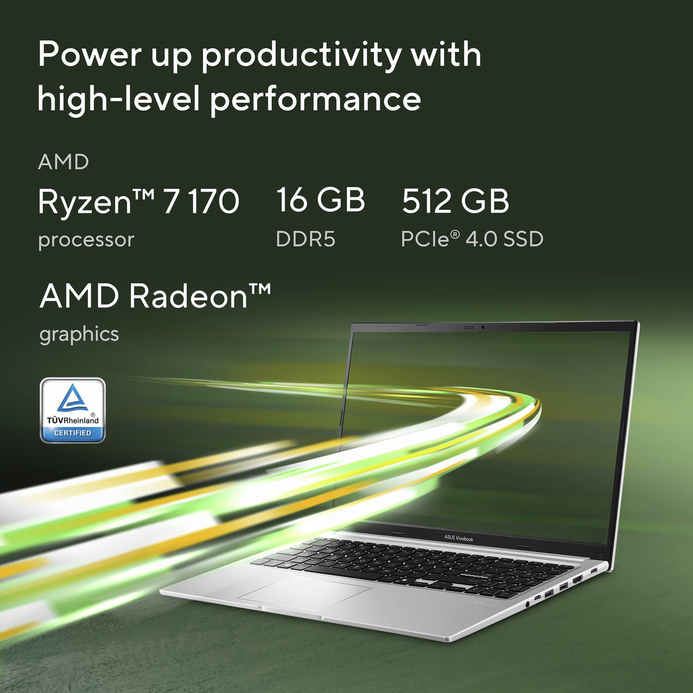 Buy ASUS Vivobook 15in R7 16GB 512GB Laptop - Silver | Laptops | Argos