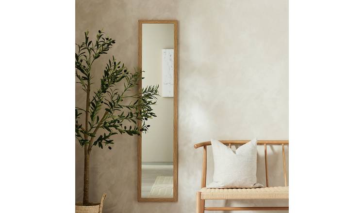 Home Essentials Oak Effect Full Length Wall Mirror -120x30cm