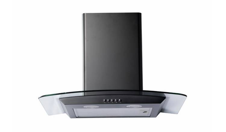 Bush BHG60GLB 60cm Glass Chimney Cooker Hood - Black