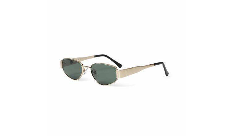 Freedom Gold Metal Frame Angled Sunglasses