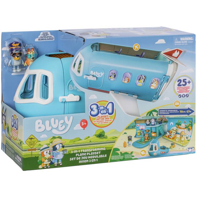 Bluey 3-In-1 Airplane Transforming Playset 0