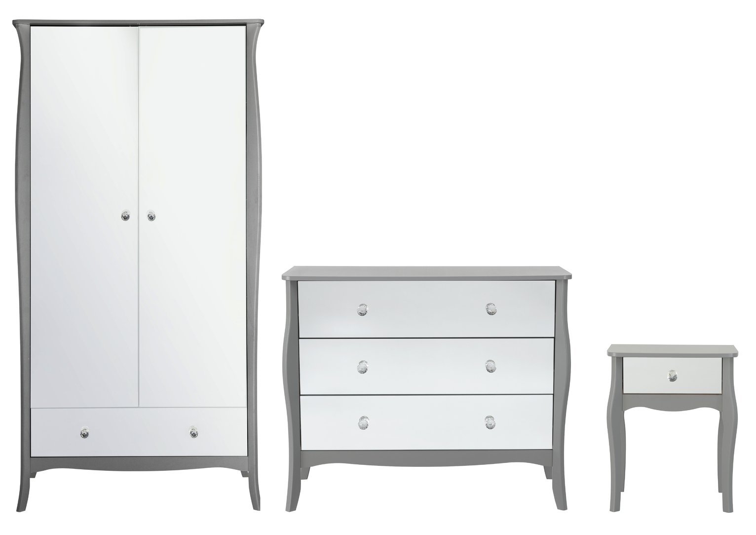 Argos Home Amelie 3 Piece 2 Door Mirrored Wardrobe Set -Grey Review