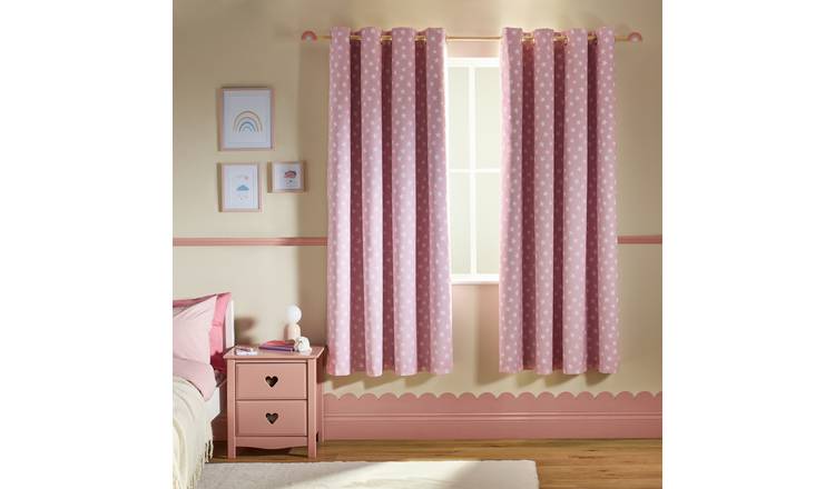 Argos Home Kids Blackout Star Eyelet Curtains - Pink - 168x137cm