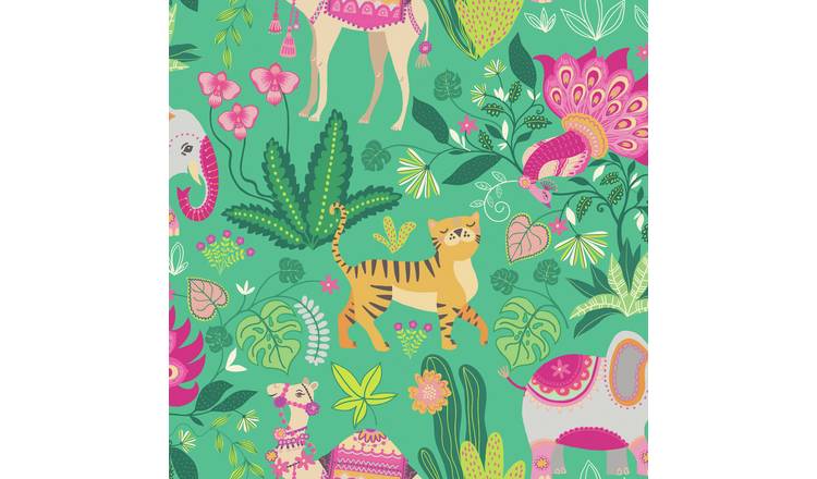 Ohpopsi Samba Safari Emerald Twist Wallpaper