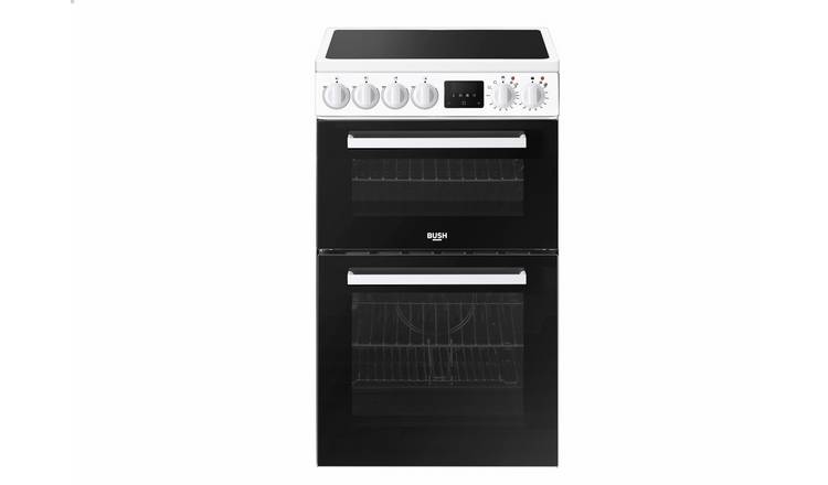 Bush FDC50W 50cm Double Oven Electric Cooker - White