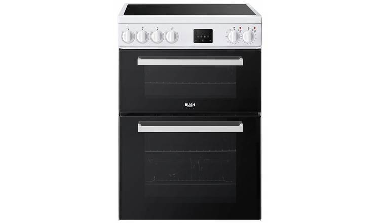 Bush FDC60W 60cm Double Oven Electric Cooker - White