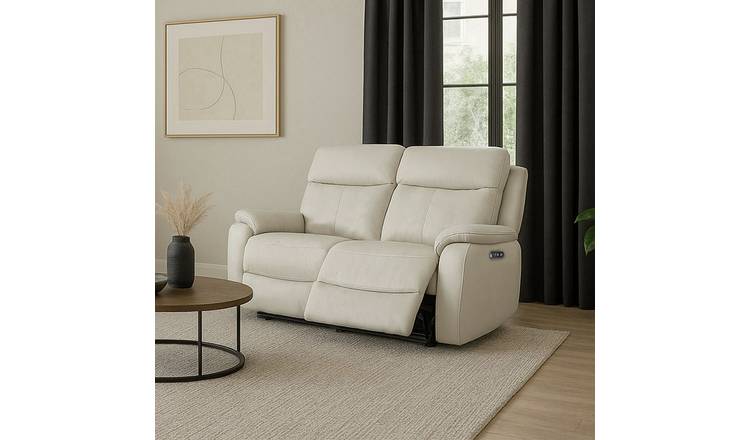 Aspire Kingsmere 2 Seater Power Recliner Sofa - Cream