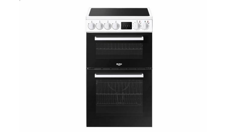 Bush FDC50W 50cm Double Oven Electric Cooker - White