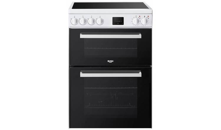 Bush FDC60W 60cm Double Oven Electric Cooker - White