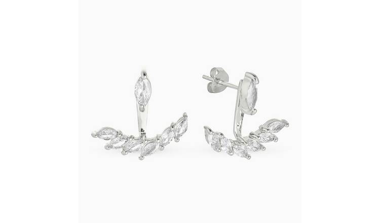 Revere Sterling Silver Marquise Stone Jacket Stud Earrings