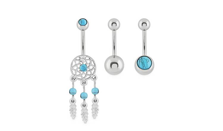 State of Mine Stainless Steel Crystal Belly Bars - Set of 3