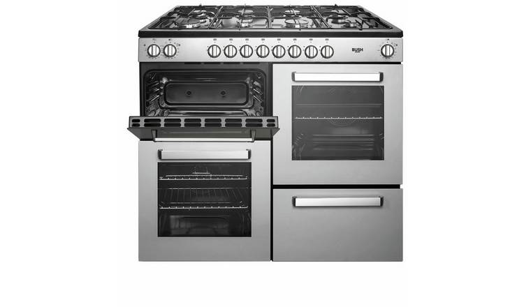 Bush RDF100S 100cm Dual Fuel Range Cooker - Silver