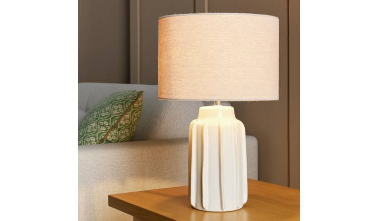 Argos Home Cami Ceramic Table Lamp - Cream