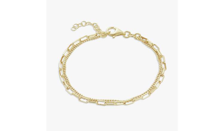 Revere 9ct Gold Plated Multi Chain Layers Bracelet