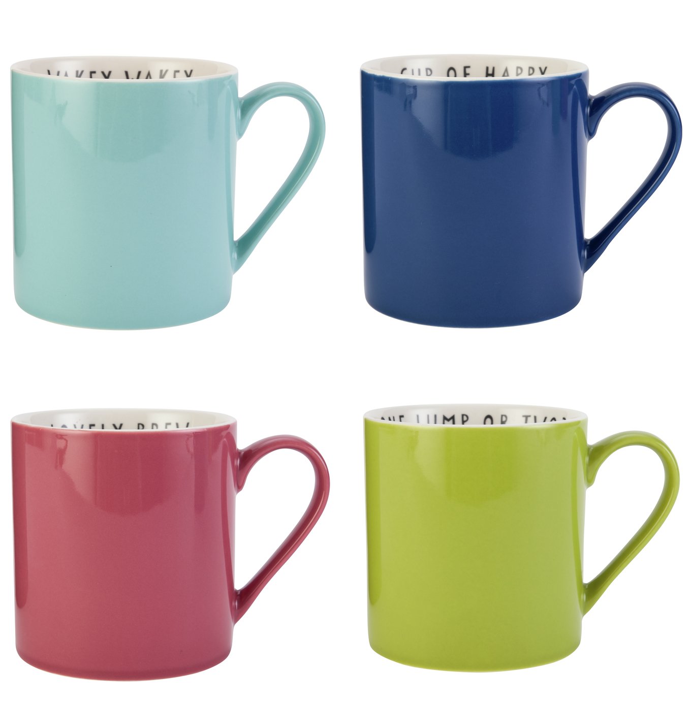 Argos Home Brights Pack of 4 Slogan Mugs Review