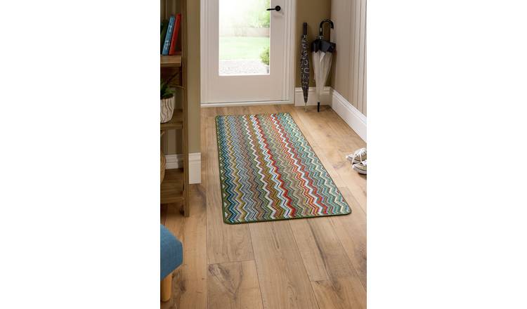 My Mat Candy Multi Green Zig Zag Runner - 67x150cm