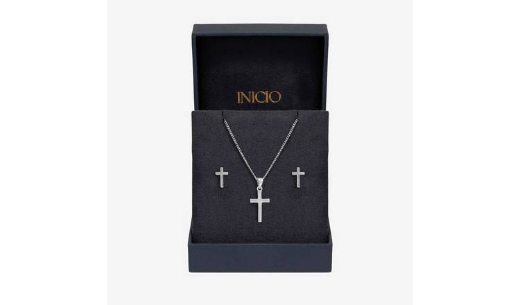 Inicio Sterling Silver Plating Cross Set