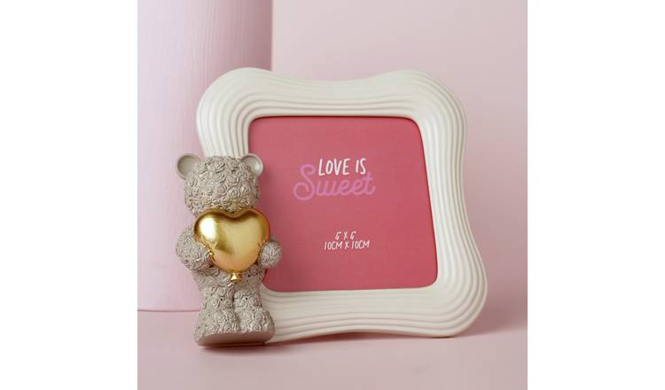 Widdop Love Is Sweet Baby Bear 4" x 4" Resin Photo Frame 