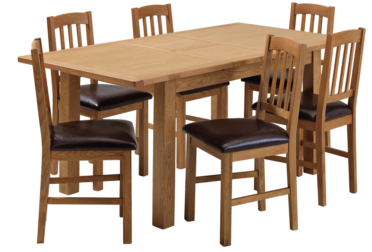 Argos Home Ashwell XL Oak Veneer Extending Table & 6 Chairs